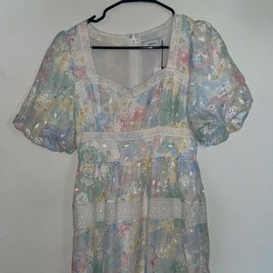 Pastel Floral Midi Boutique Dress